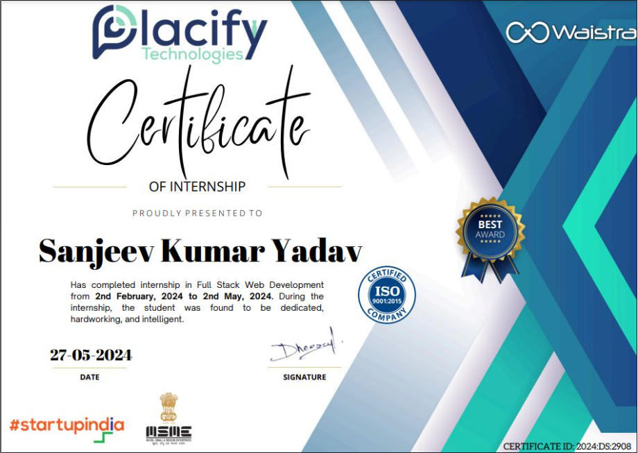 Full-Stack Web Development Intenship